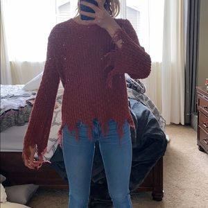 Reddish pink sweater top